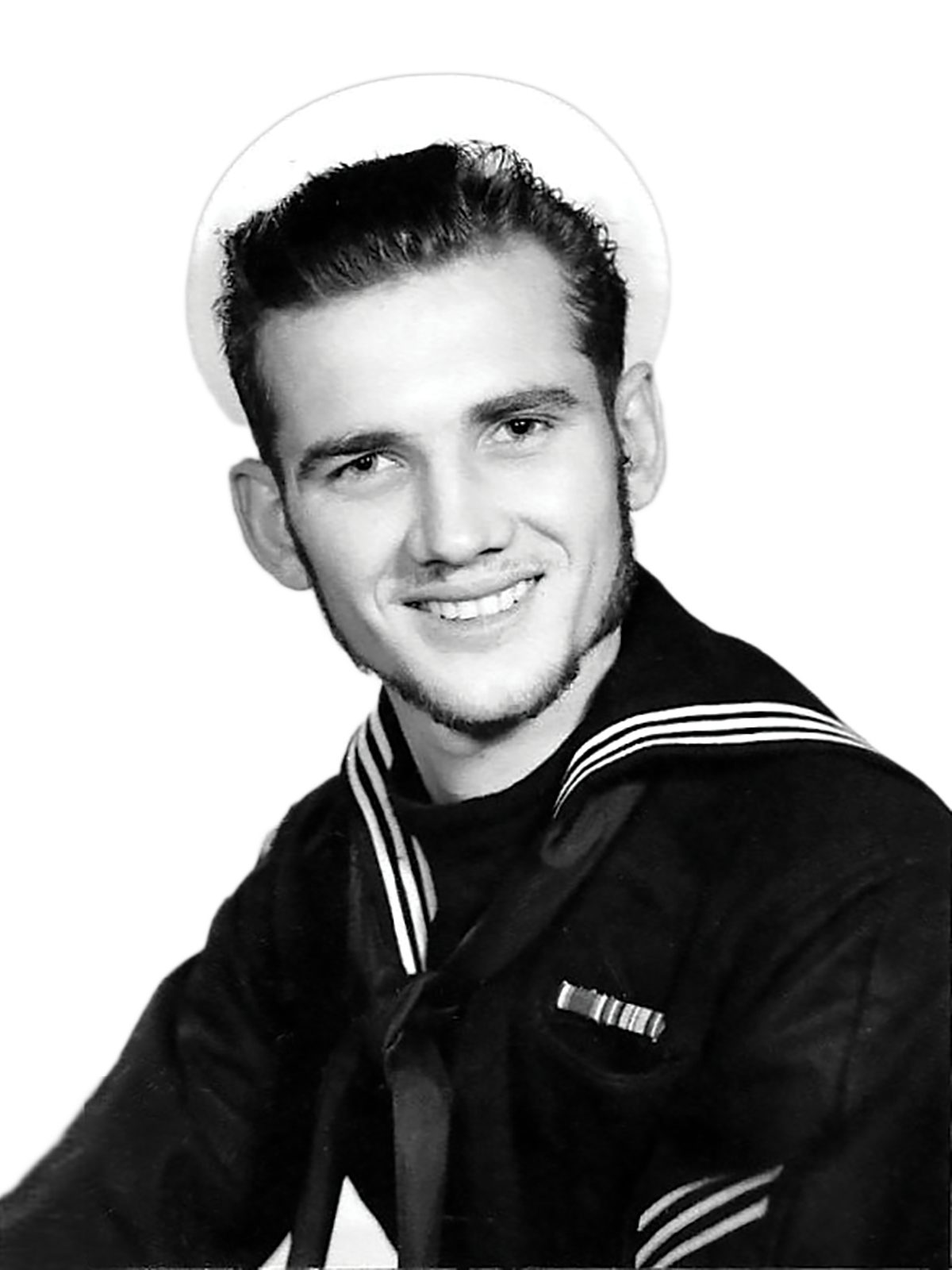 Portrait of Delbert Mitchell in his Navy Blues.